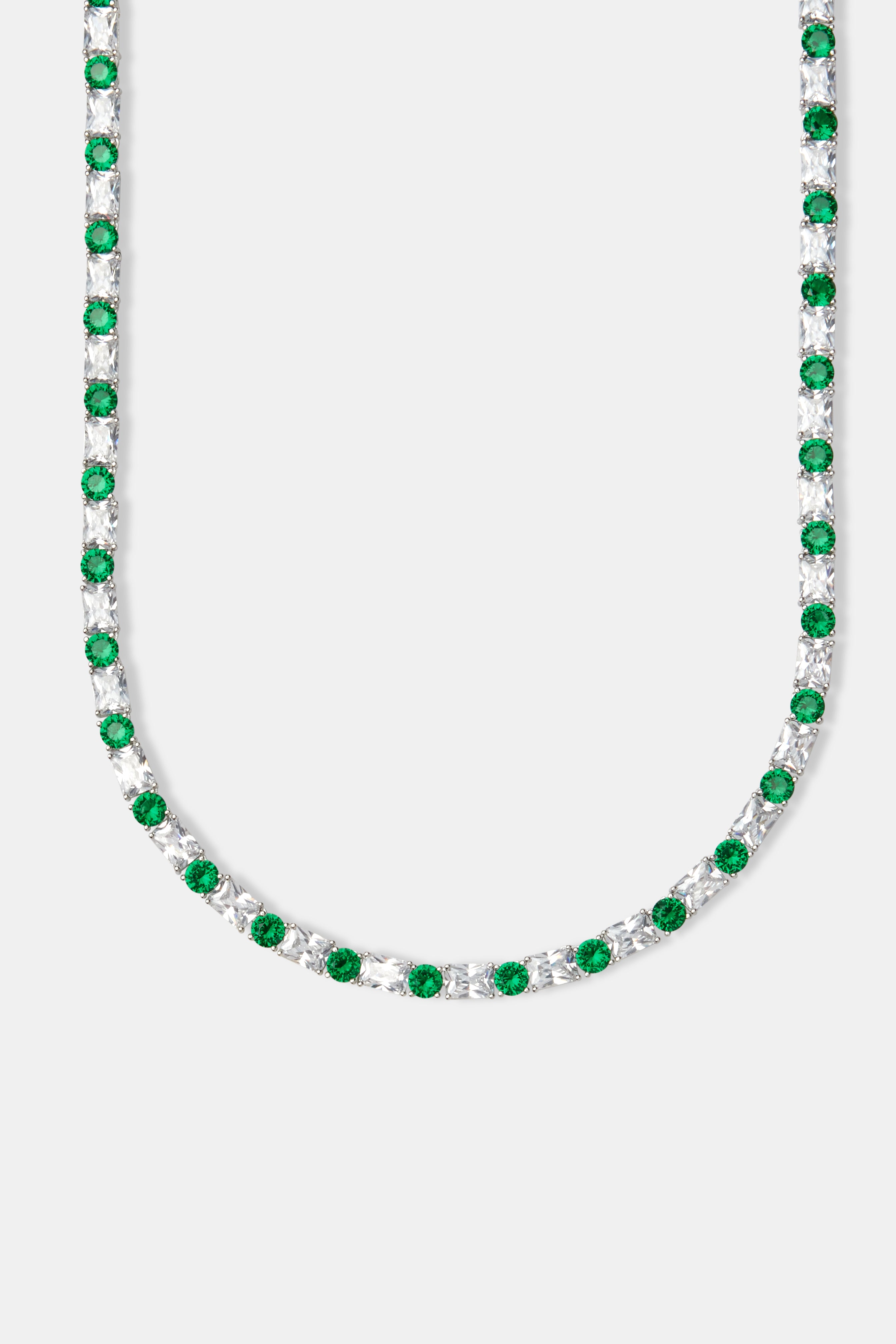 Grüne und klare Tenniskette in gemischter Form – 8 mm